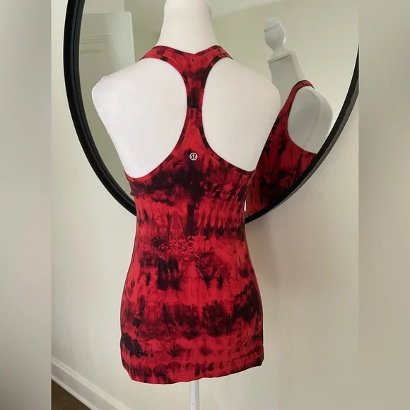 NWOT Lululemon Cool Racerback II Nulu *Game Day Game Day Red Black Multi Size 6 - Picture 5 of 7